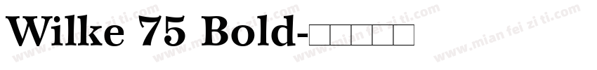 Wilke 75 Bold字体转换